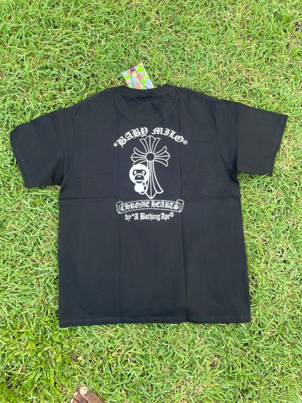 BAPE x Chrome Hearts Baby Milo Style Black Graphic Tee - Picture 4 of 7